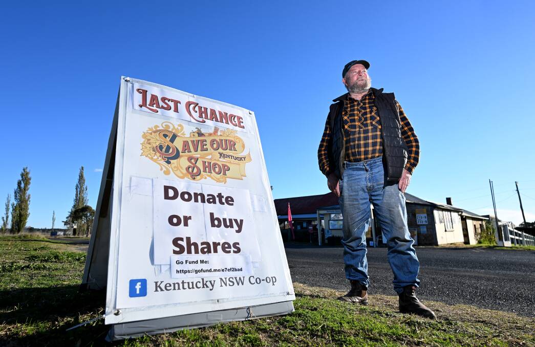 Chair of the Kentucky NSW Cooperative Ltd, Kevin Hughes said the community is in a race against the clock to save the general store. Picture by Gareth Gardner
