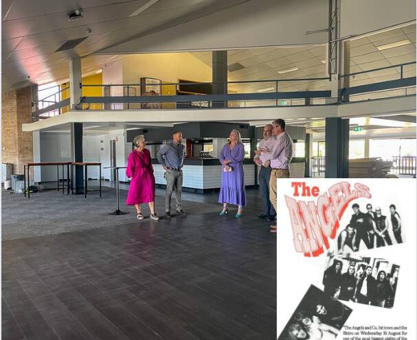 The UNE Bistro is back open for business. Over the years some of the most successful bands in Australian rock history including the Angels (inset) have played at the venue. Picture supplied. 