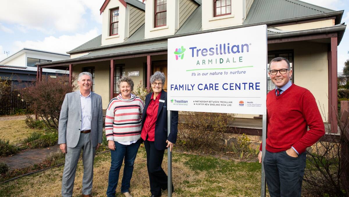 At the opening of Tresillian Armidale Family Care Centre last year are Tresillian CEO Rob Mills, Inverell Tresillian 2U provider Kirsty Wall, Tresillian Armidale manager Trudie Laffan and Northern Tablelands MP Adam Marshall. Picture supplied