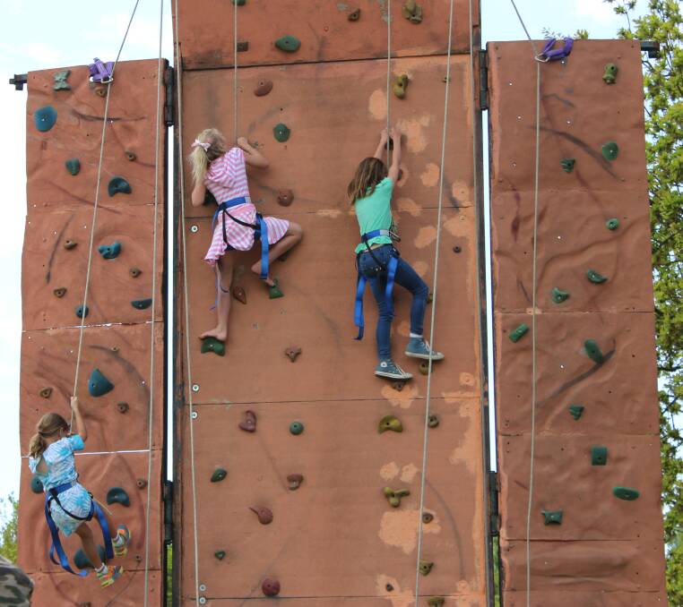 The outdoor rock climbing wall has proved to be a big hit with the kids at the festival and will be there again this Sunday.