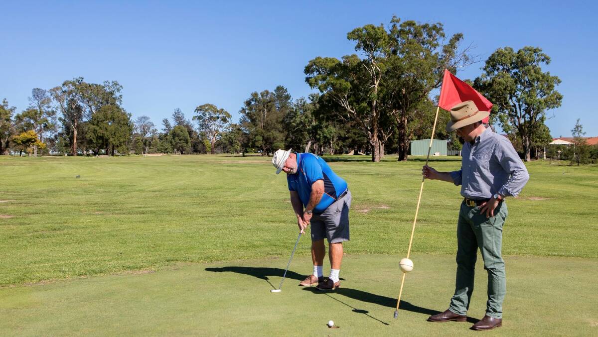 Uralla Golf Club president Darrell Carson on the greens. The Club is set to amalgamate with Armidale Servies.