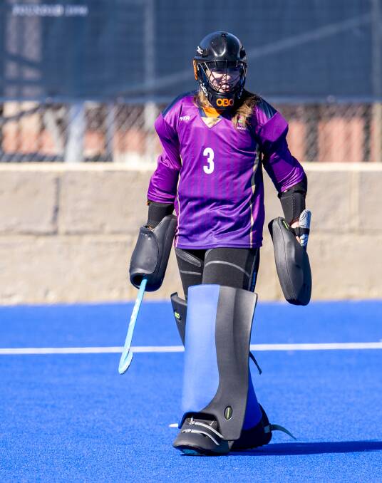 PROMISING FUTURE: Chelsea Thornton was selected as both a goalkeeper and striker for NSW at the under 13 national hockey championships. Photo: Click InFocus.