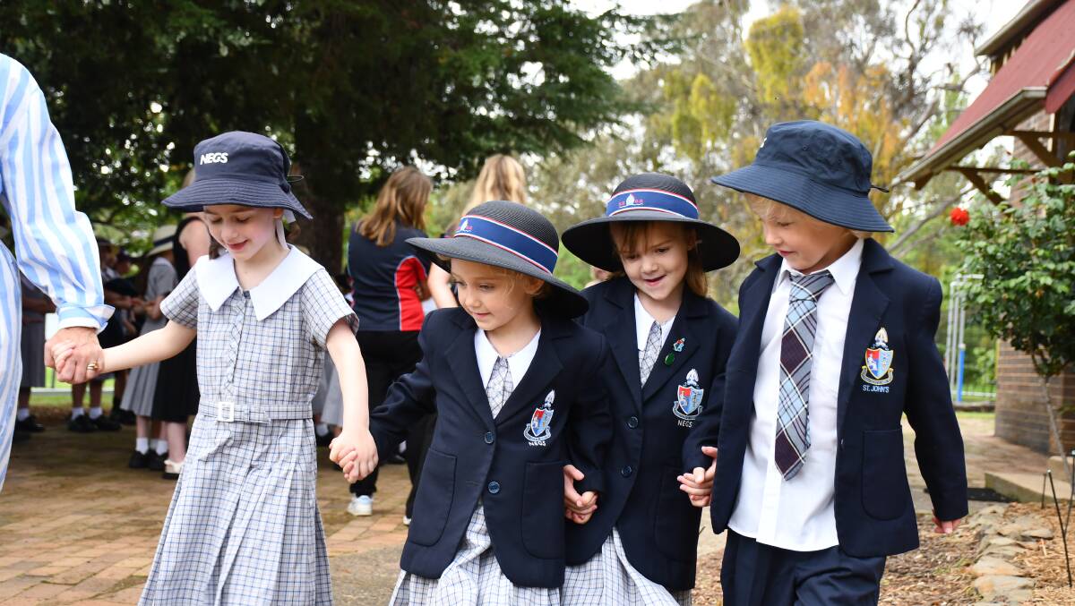 Kindy students start their year at NEGS in February. The school is welcoming parents for an Early Years Explorer and open morning on May 21. 