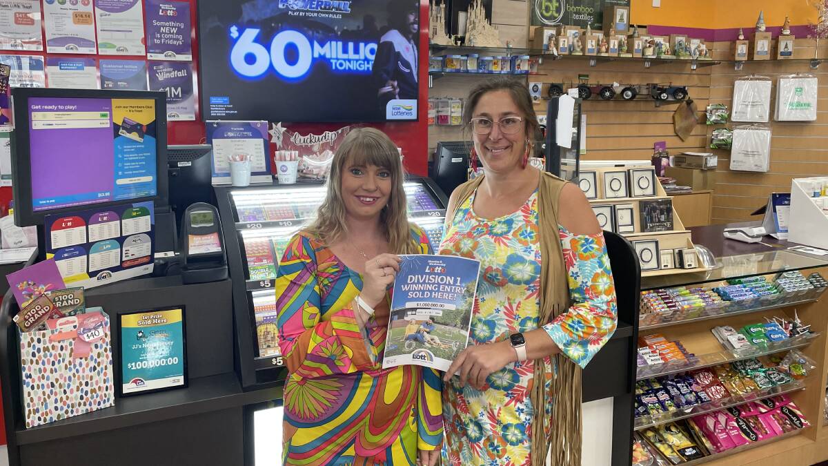 Tiffany Snowden (left) and JJ's Newsagency owner Jessica Fischer (right) were on the search for the $1million winner after the news broke last week. 
