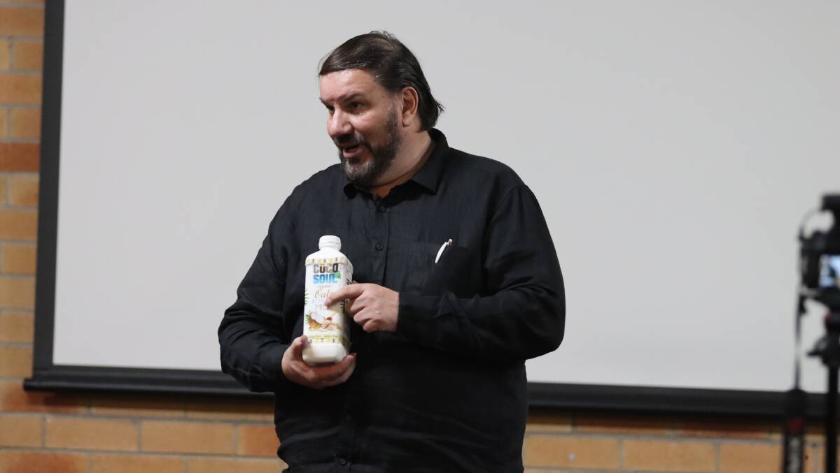 David Peters with an oat milk he says he has a major contract to supply Canada with. Picture by Jacob McMaster. 
