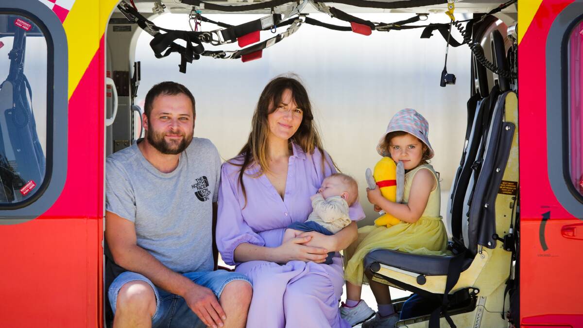 Baby Henry Carroll and his family are the face of the Westpac Rescue Helicopter's end of year financial appeal. Picture supplied. 