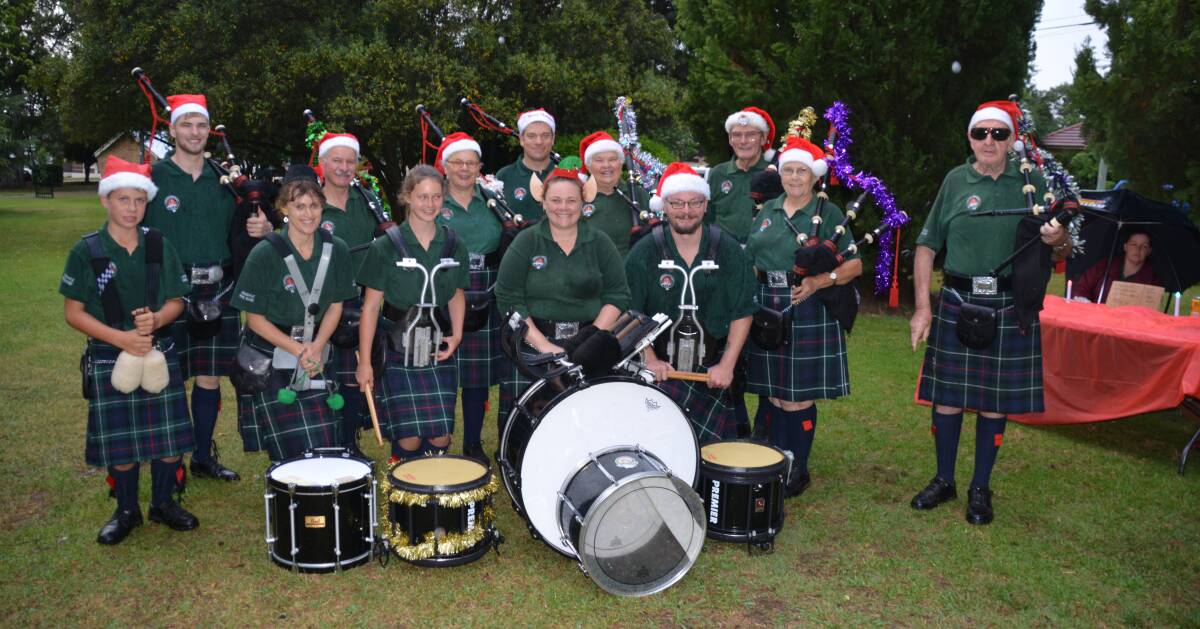 The Armidale Pipe Band at the Carol's last year.