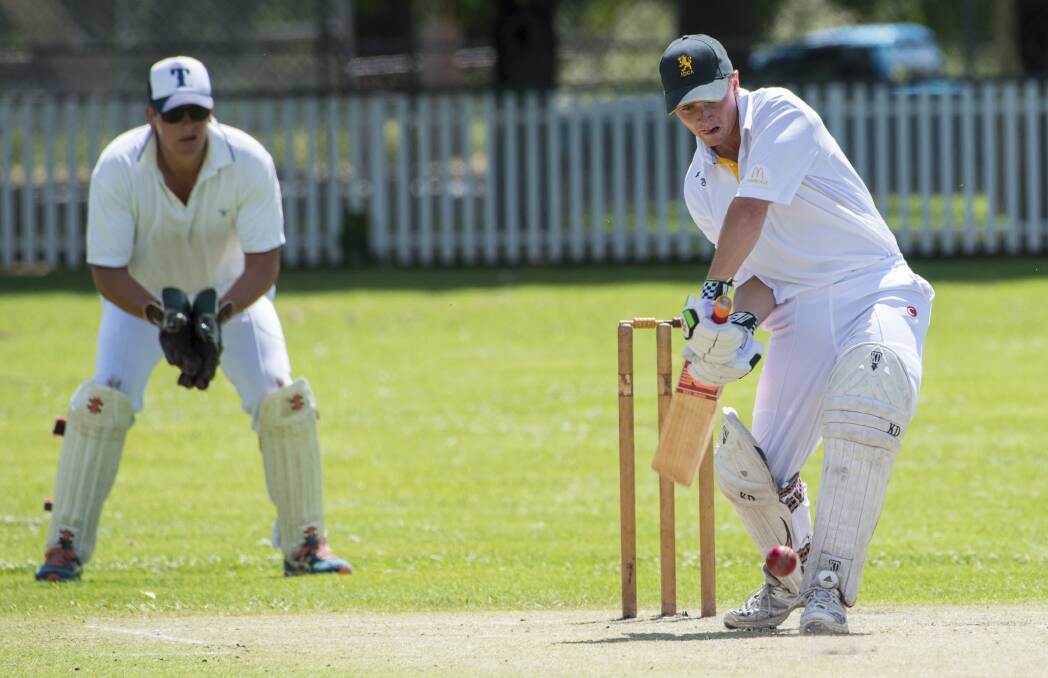 Linchpin: Jos McDonald's half-century helped his Armidale Second XI to a 73-run win over Quirindi in their Connolly Cup clash on Sunday. Photo: Peter Hardin 131116PHB171