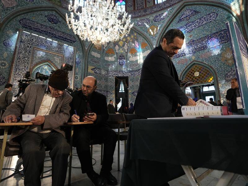 Iranian state polling predicts a turnout of only 24 per cent in Tehran and 39 per cent nationally. (AP PHOTO)